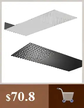 Silver perforated metal shelf bracket complementing modern black bathroom sink fixtures by DecorBites