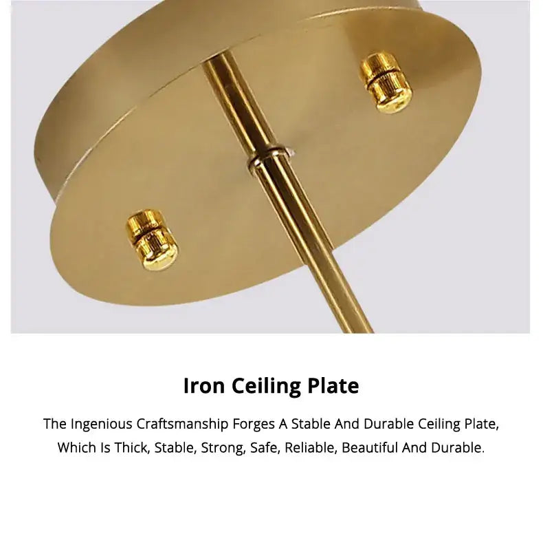 Gold-finished iron ceiling plate with circular design and adjustable screws for decorbites™ modern black chandelier nordic style home