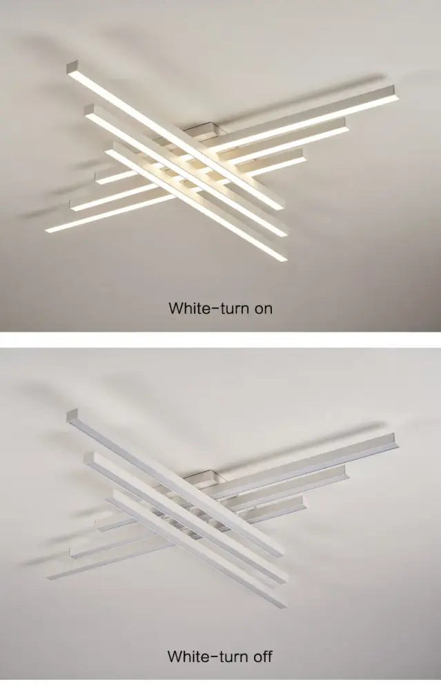 Decorbites modern black chandelier square led light with intersecting rectangular bars and sleek metallic finish
