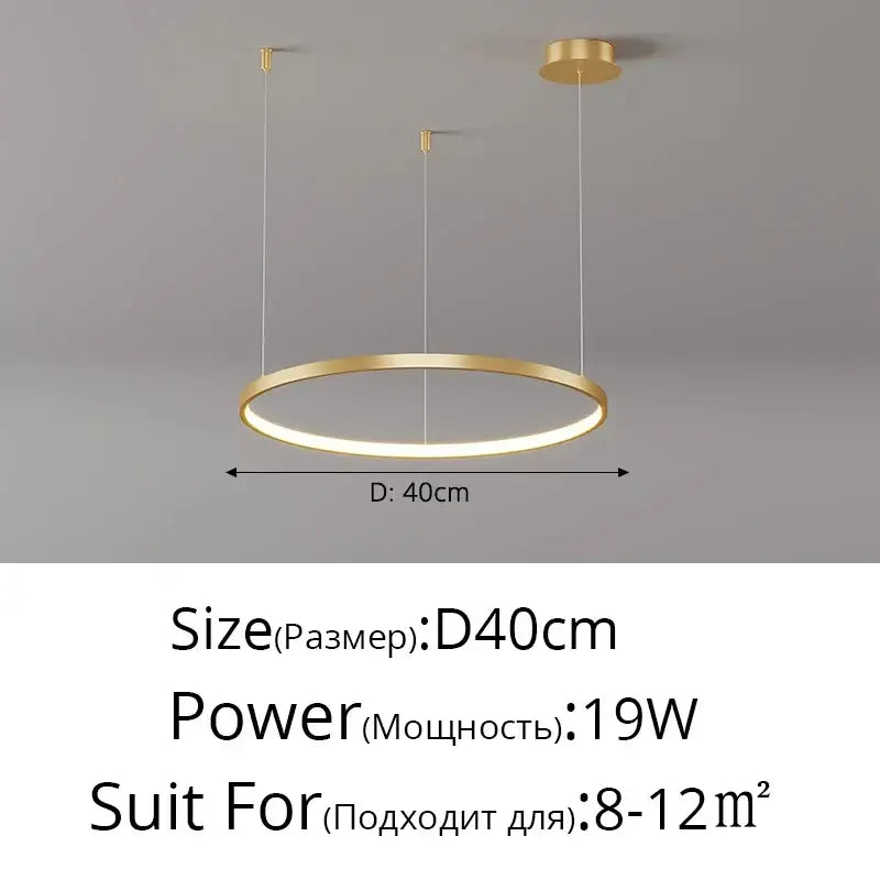 Gold-colored circular pendant light with sleek modern design and led lighting for living room decorbites modern black pendant