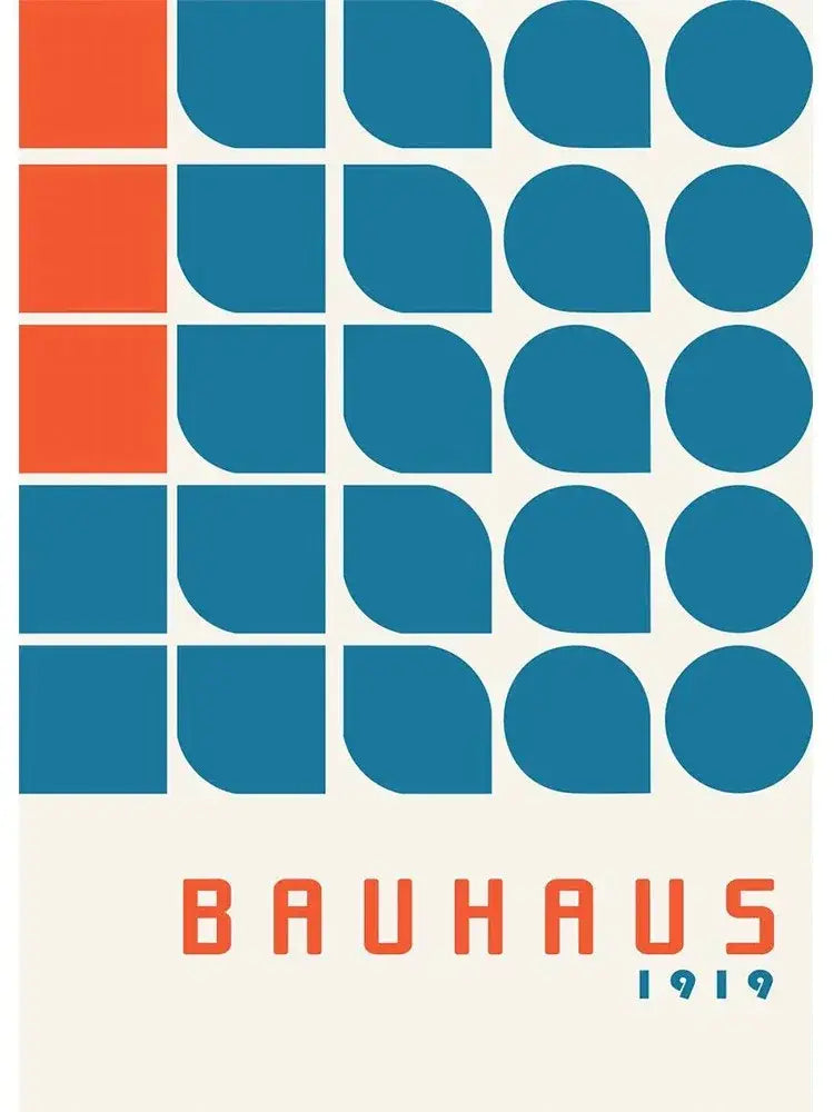 Decorbites™ modern black and white canvas print featuring a bauhaus 1919 minimalist design for stylish home decor