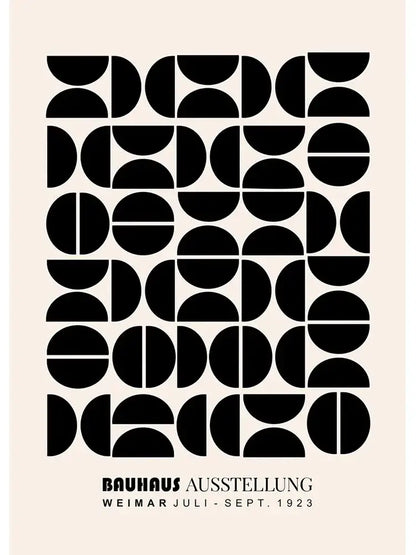 Decorbites™ modern black and white canvas print featuring geometric half and full circles for stylish home decor