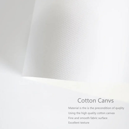 DecorBites™ modern black and white canvas print featuring white cotton canvas with smooth texture for home decor