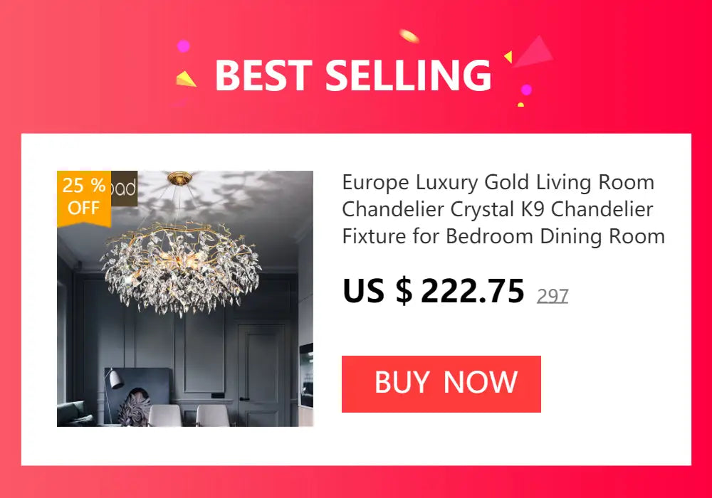 Gold-toned decorbites modern chrome crystal chandelier with dangling accents for elegant living room lamp package