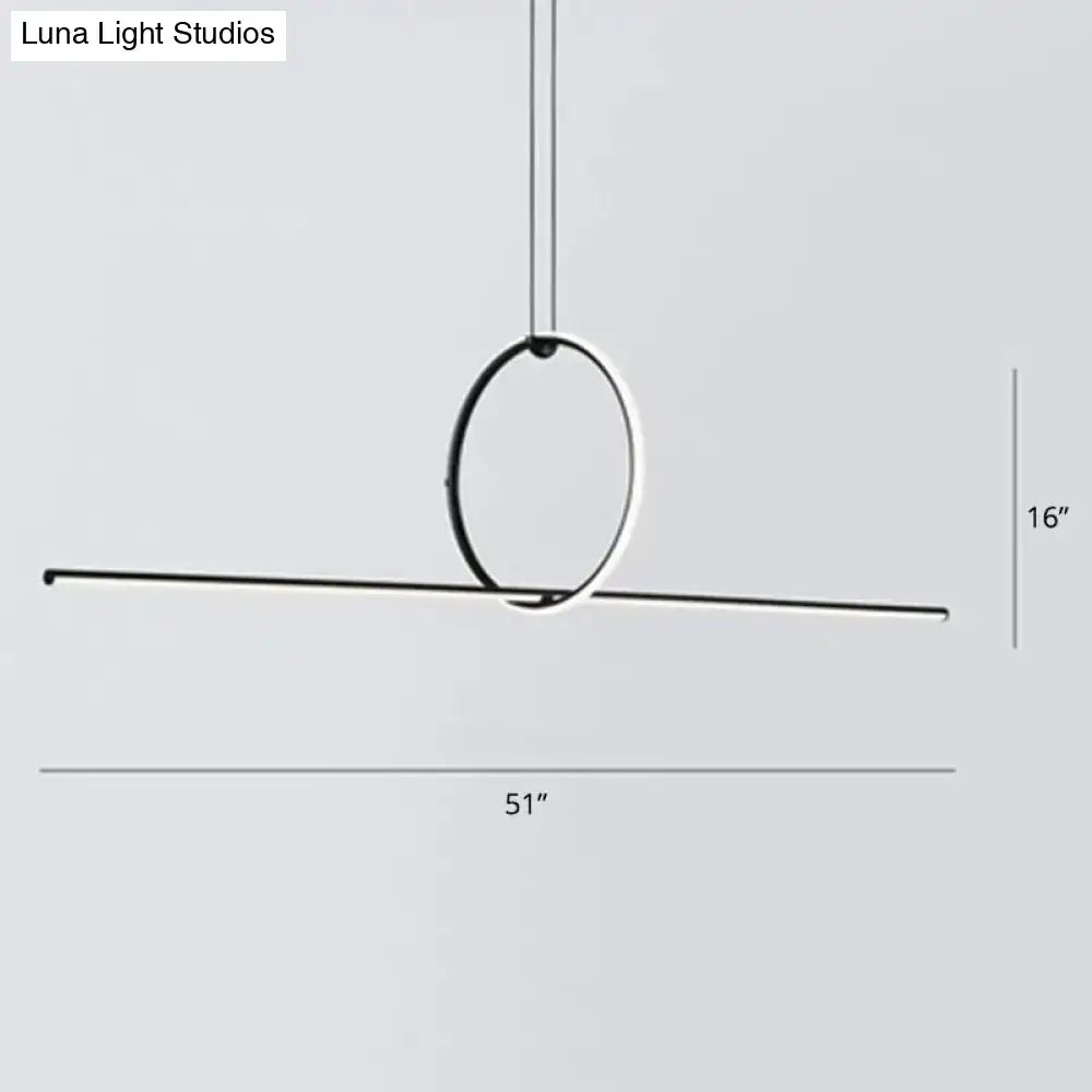 Decorbites modern designer line art black metallic ceiling light with minimalist circular pendant for dining room