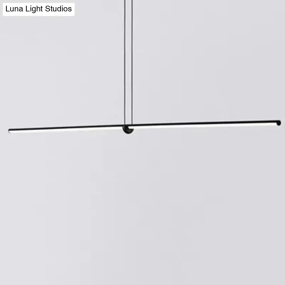 DecorBites modern designer line art black metallic pendant ceiling light with sleek LED lighting for dining room