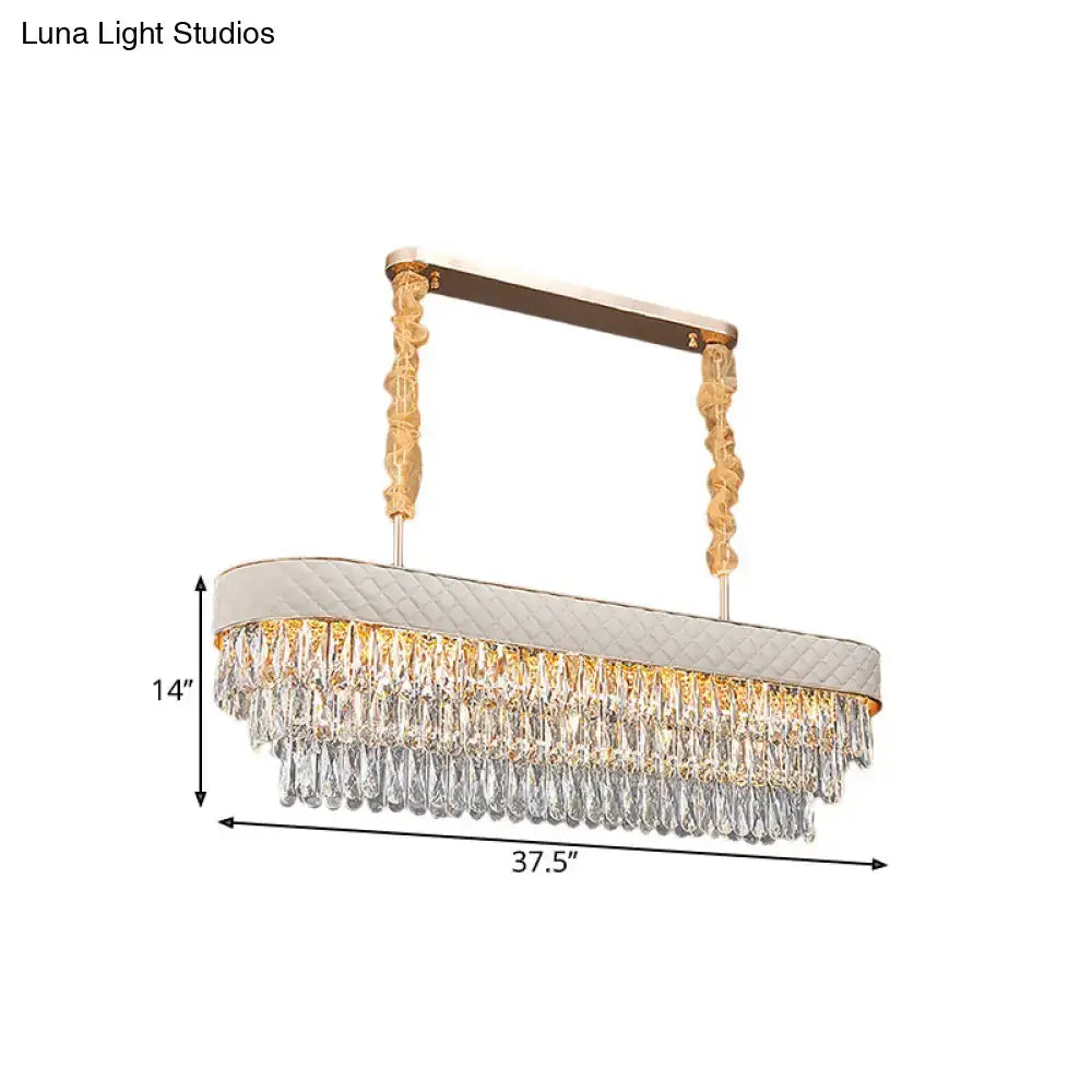 Elegant decorbites modern drum crystal drops pendant light with quilted silver frame and gold arms for dinning room 220v-240v