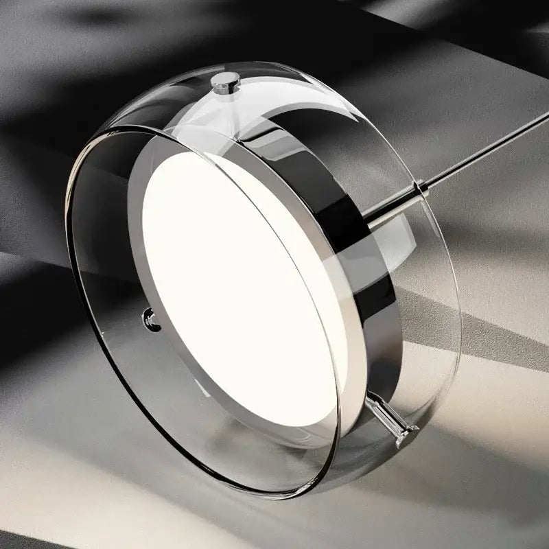 Decorbites modern chrome-finished circular pendant light with frosted glass diffuser for dining table pendant use