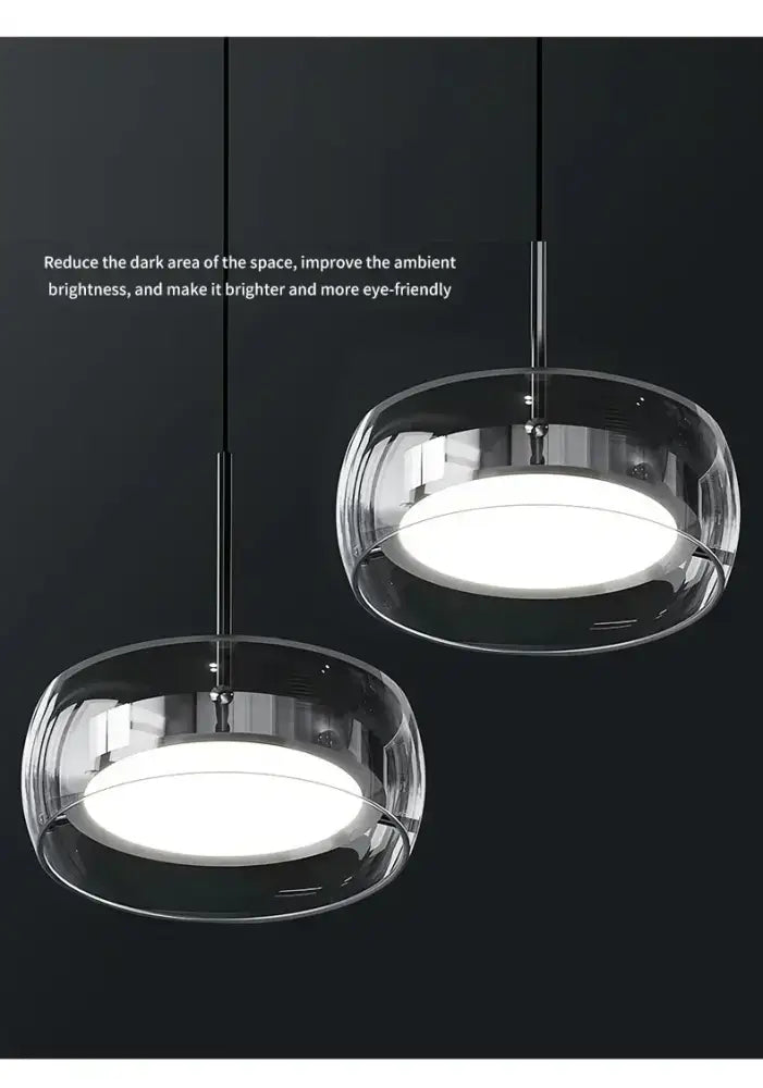 DecorBites™ clear glass pendant light with sleek circular design for modern dining table pendant lighting