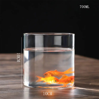 Decorbites™ modern clear glass hydroponic vase 700ml with orange goldfish for wedding decor and hydroponic use