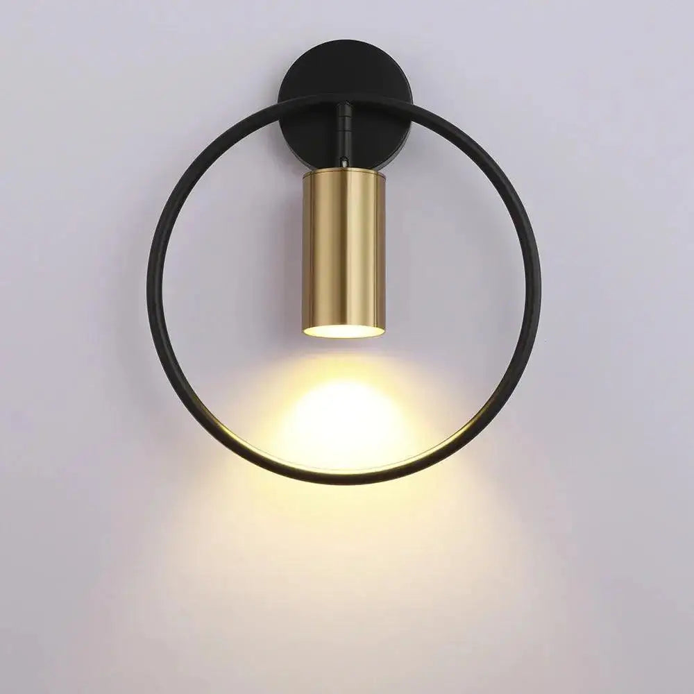 DecorBites modern black gold wall sconce wall lamp with sleek minimalist circular design for elegant interior lighting