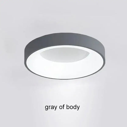 DecorBites™ modern led ceiling light with sleek gray body and bright white illuminated center for indoor use