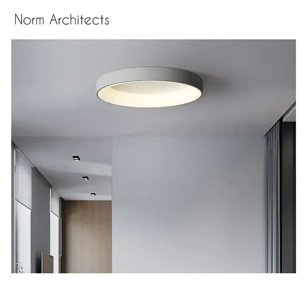 Minimalist white circular DecorBites™ modern led ceiling light with sleek design for indoor home lighting