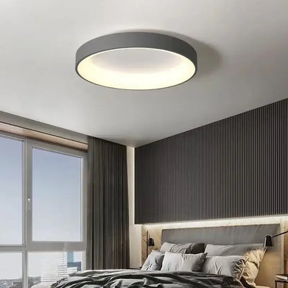 Modern led ceiling light by decorbites with a sleek gray frame and soft white illuminated center for indoor use