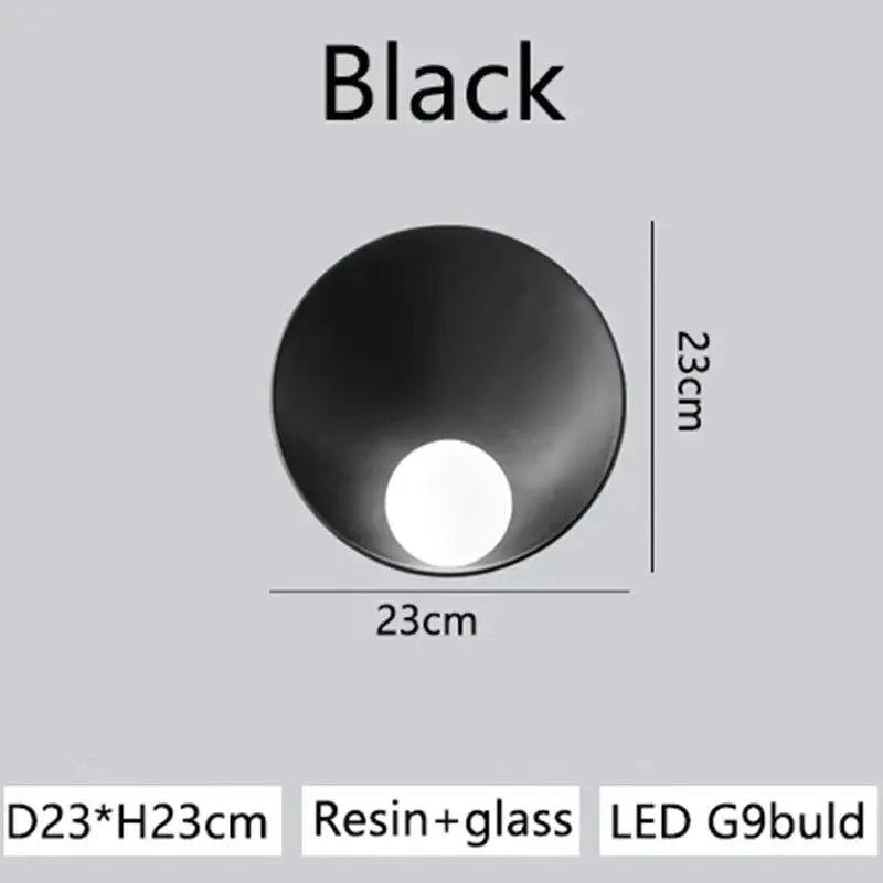 Black conical pendant wall light with resin and glass construction featuring led g9 bulb from DecorBites™ modern led lights