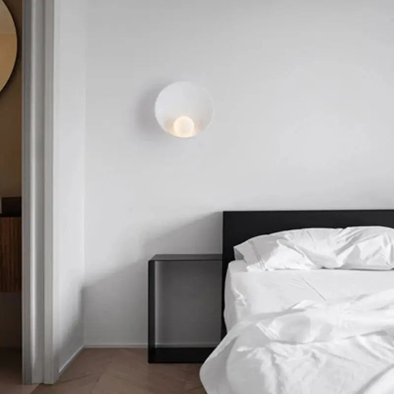 Minimalist DecorBites™ modern led wall lights with white frosted glass shade and warm diffused lighting for walls