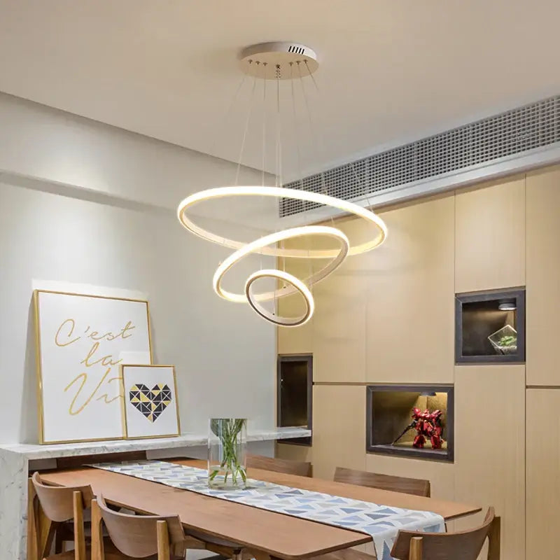 DecorBites™ modern black pendant lamp with warm white spiral led design and brightness dimmable feature