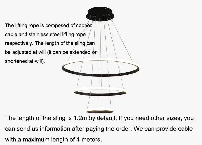 DecorBites modern black and white tiered pendant lamp with adjustable sling and dimmable warm white brightness