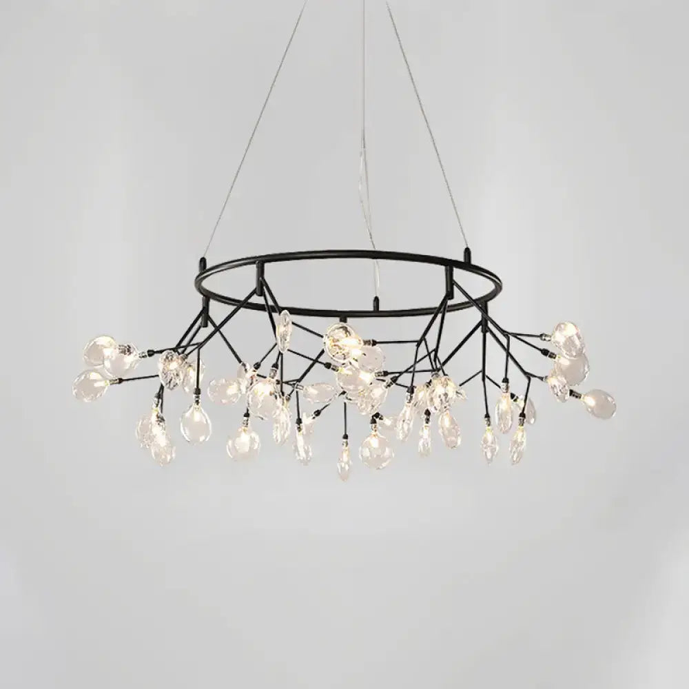 Decorbites™ modern black metal chandelier with clear glass bulbs for dining room available in 110v-120v and 220v-240v