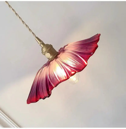 DecorBites™ modern Nordic ceiling lights featuring hand-blown glass pendant in red to pink gradient for e27 ceiling use