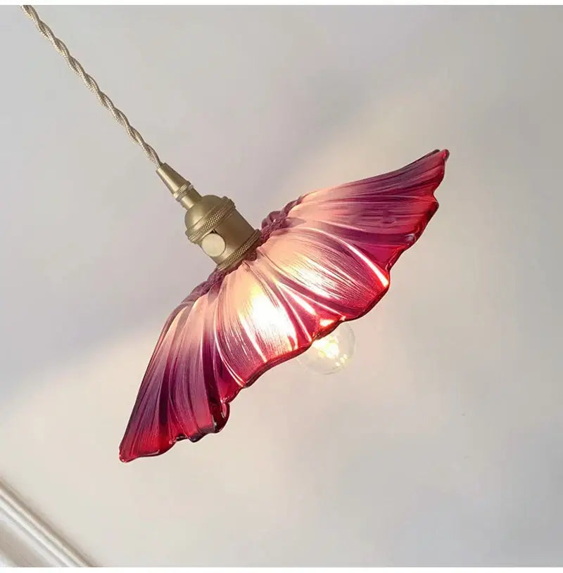 DecorBites™ modern Nordic ceiling lights featuring hand-blown glass pendant in red to pink gradient for e27 ceiling use