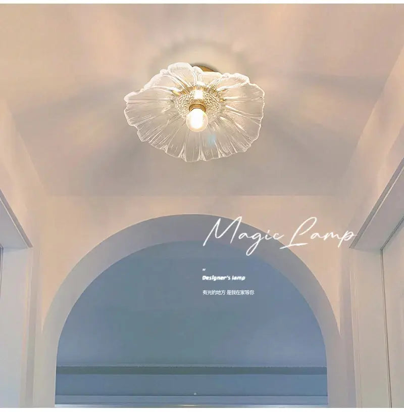 DecorBites™ modern Nordic ceiling lights with translucent glass petals and gold-toned e27 ceiling hardware