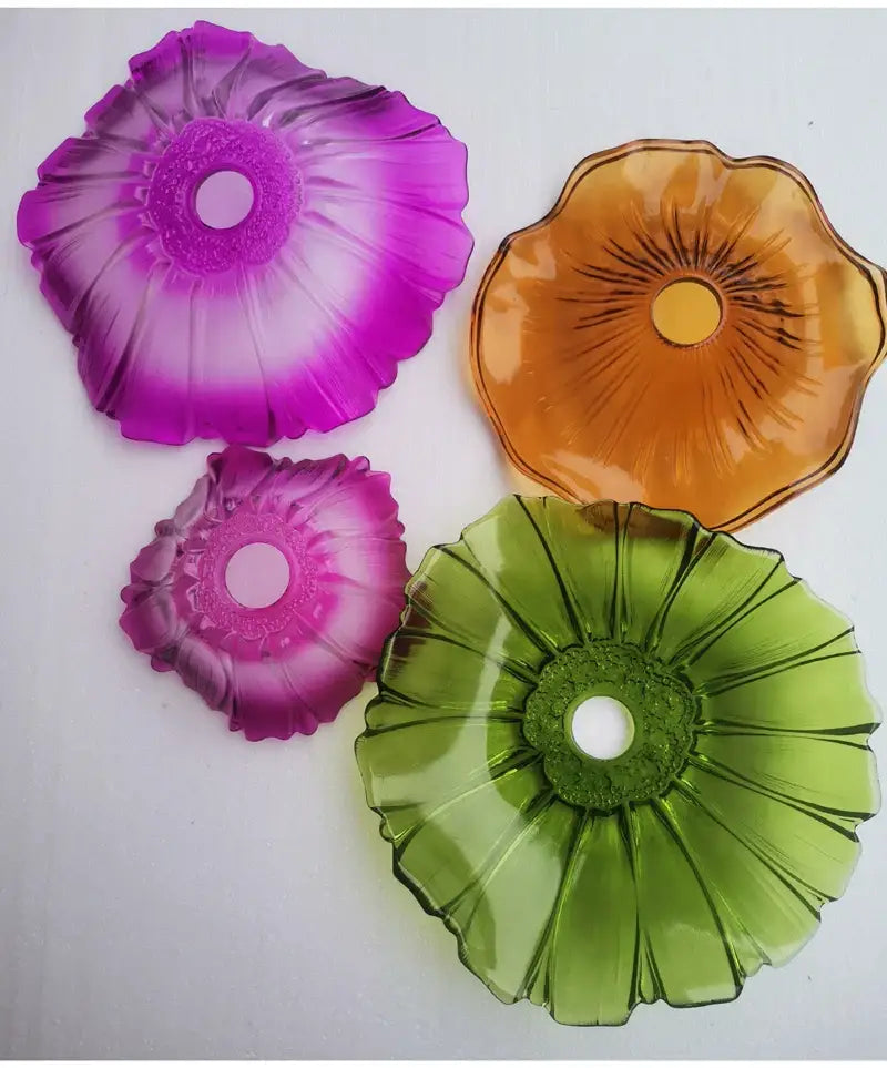 Decorbites modern nordic ceiling lights feature vibrant translucent glass flower designs in purple orange and green hues e27 ceiling lights