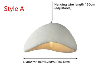 Decorbites™ modern nordic chandelier off-white ceramic pendant light with smooth dome and adjustable wire for warm light turn