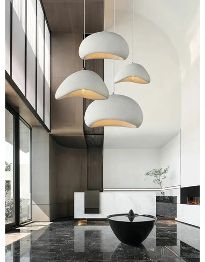 Decorbites™ modern nordic chandelier with white ceramic shades and warm light glow for home and dining spaces