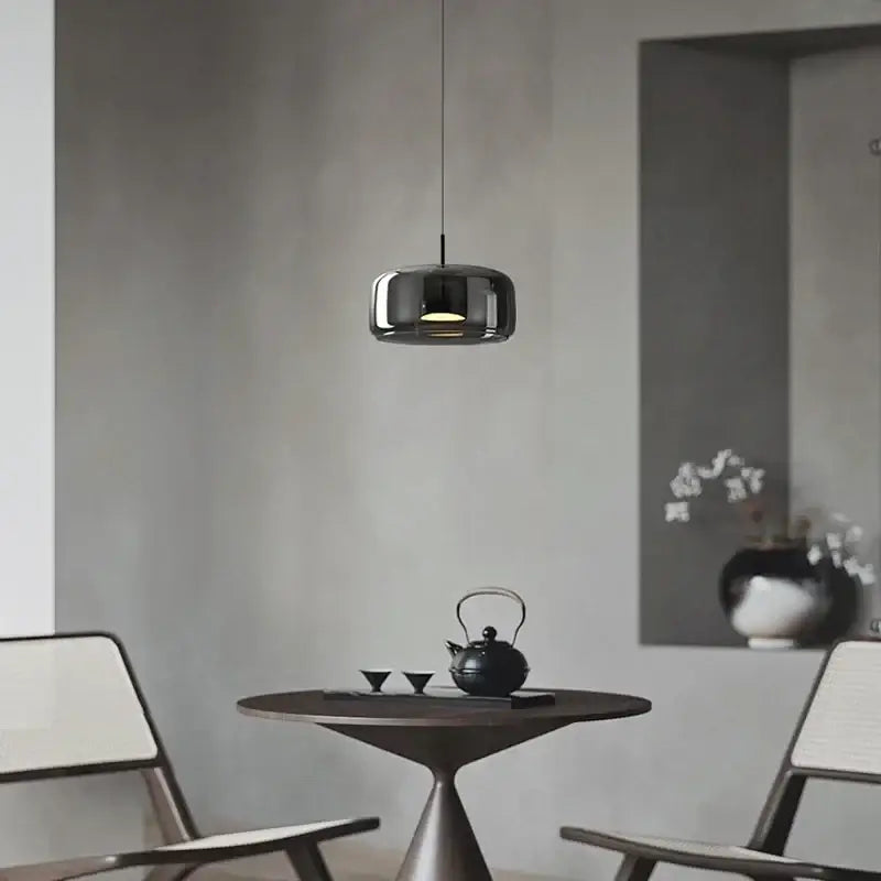 Decorbites™ modern nordic glass pendant lamp with a sleek chrome finish and rounded bowl shape for stylish lighting