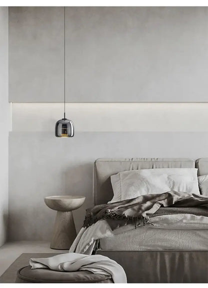 Decorbites™ modern nordic glass pendant lamp with a sleek chrome finish and rounded glass globe pendant lamp