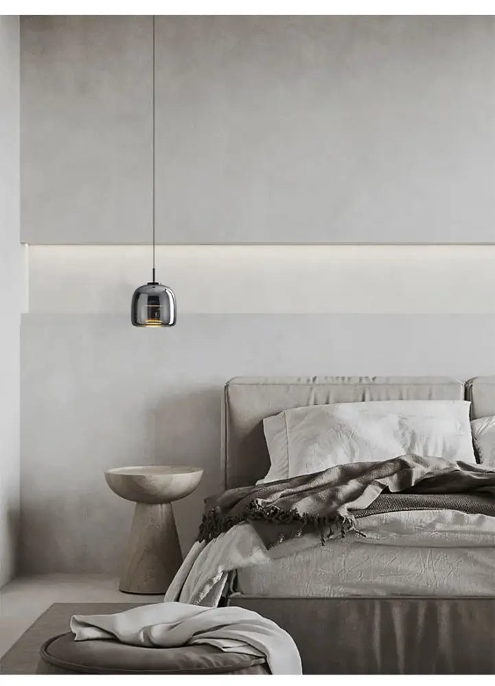 Decorbites™ modern nordic glass pendant lamp with a sleek chrome finish and rounded glass globe pendant lamp