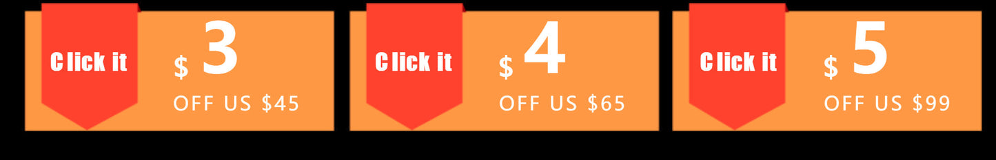 Orange rectangular discount banners with red flags highlighting DecorBites modern nordic glass pendant light for kitchen use