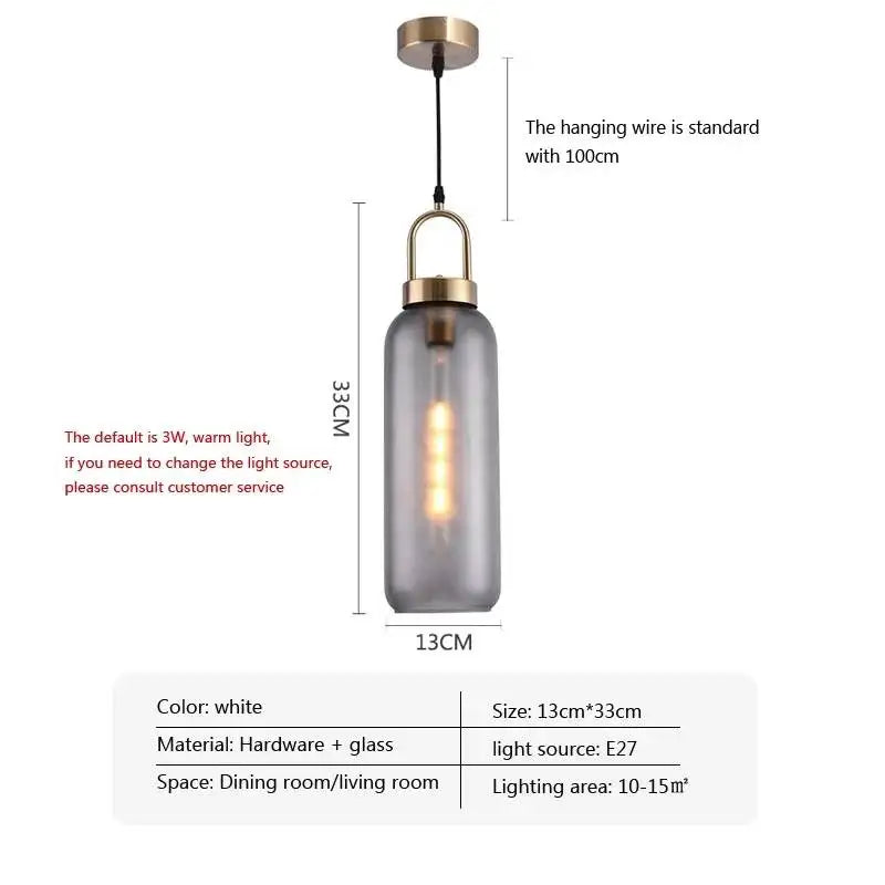 DecorBites™ modern nordic glass pendant light with white glass shade brass top and exposed edison bulb for kitchen use