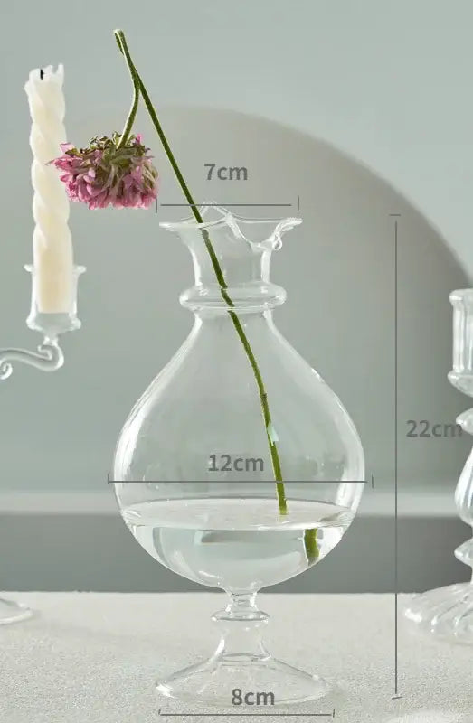 Clear glass vase with fluted rim rounded body and pedestal base from decorbites modern nordic glass vases set
