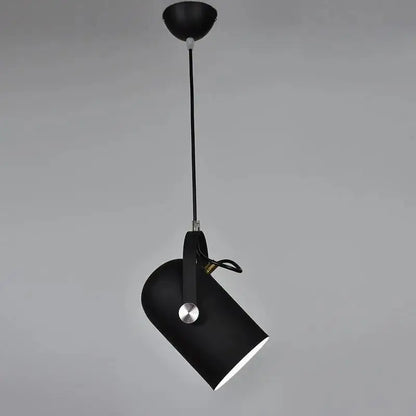 Black matte-finished decorbites™ modern nordic hanging lights with adjustable cylindrical shade and silver accent knob energy-efficient hanging lights