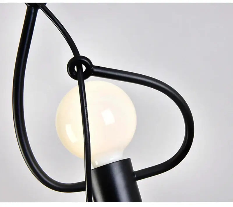 Black metal pendant light with spherical frosted glass bulb decorbites™ modern nordic pendant light for home decoration
