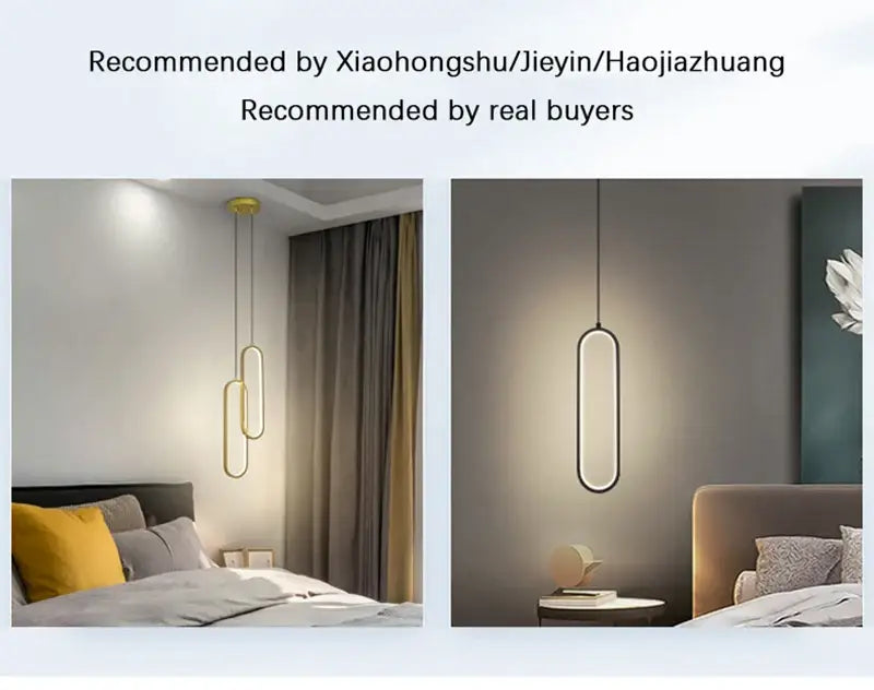 Decorbites modern nordic pendant light with gold-toned oval design and sleek minimalist style for home decoration