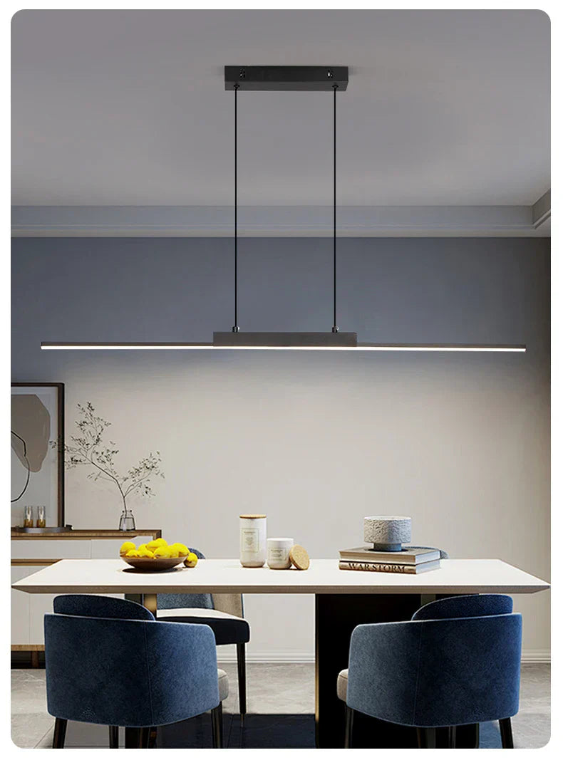 Modern black rectangular pendant light with sleek minimalist design from DecorBites pendant lights for dining room use