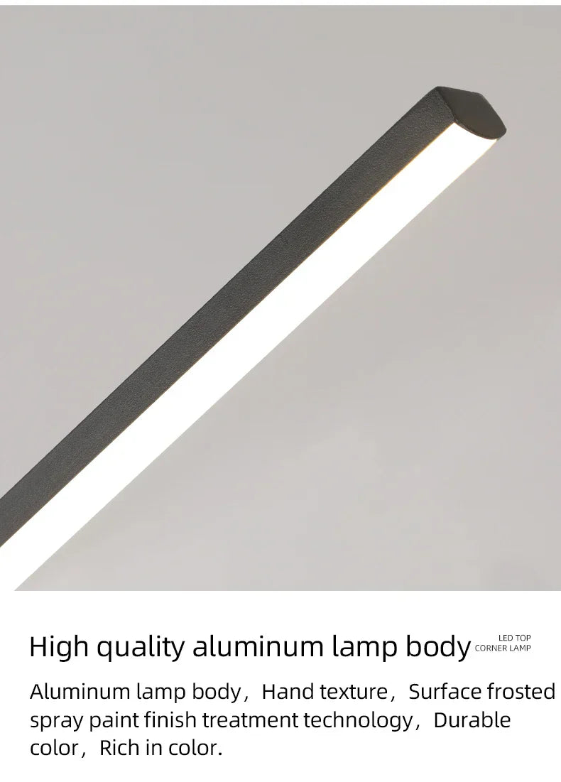 DecorBites modern black led corner pendant light with sleek aluminum body and frosted panel for dining room