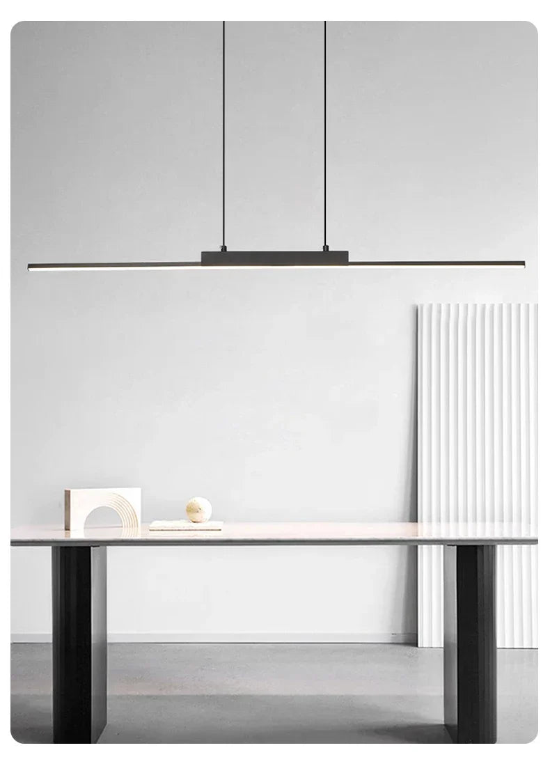 Decorbites modern black linear pendant light with sleek design ideal for dining room and living room pendant lights