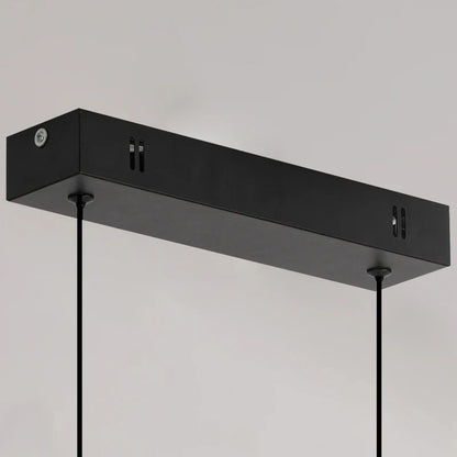 Black rectangular DecorBites modern pendant light with matte finish designed for dining room and living room pendant lights