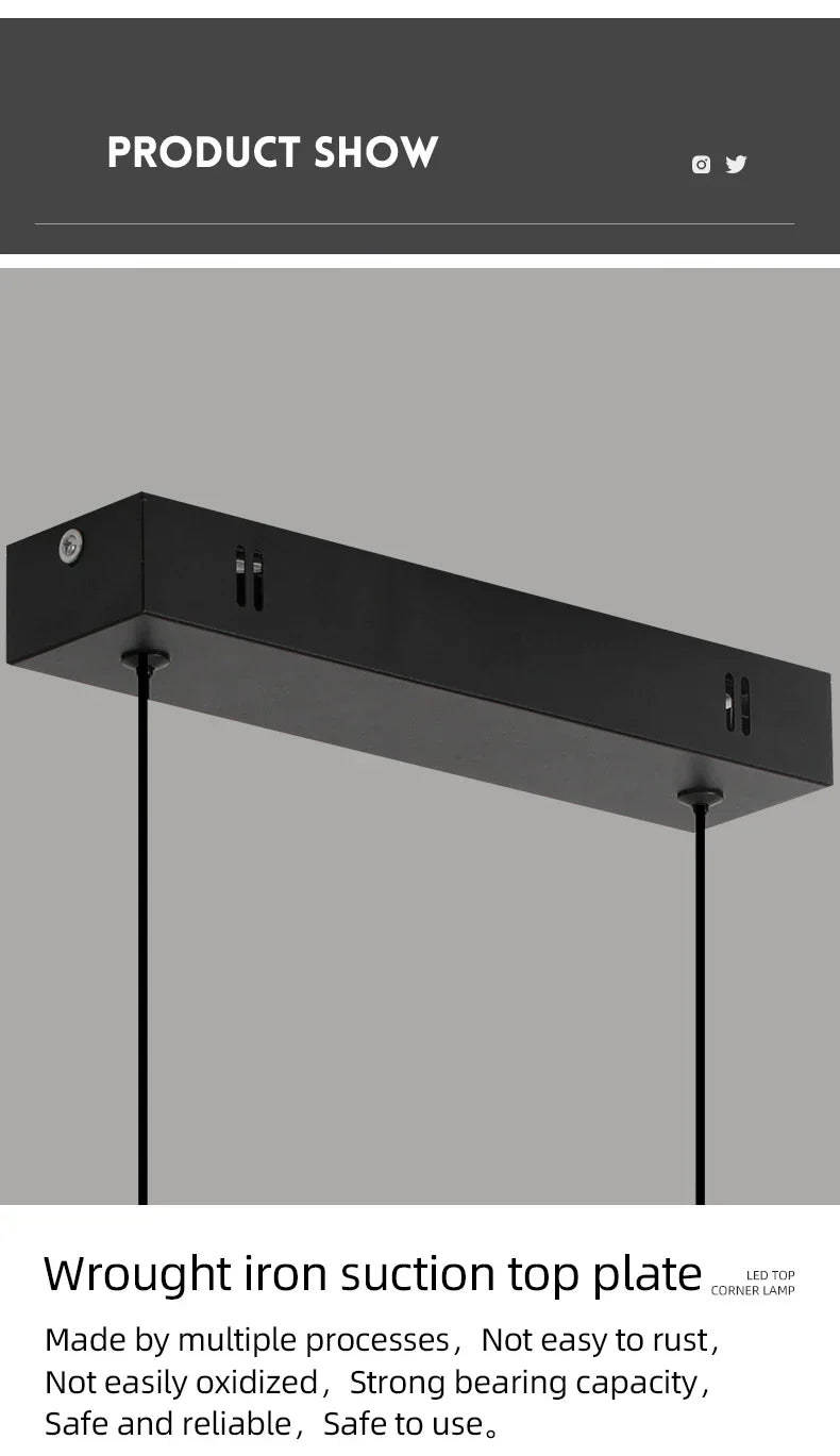 Black wrought iron suction top plate for led corner lamp in decorbites modern pendant lights for dining room use