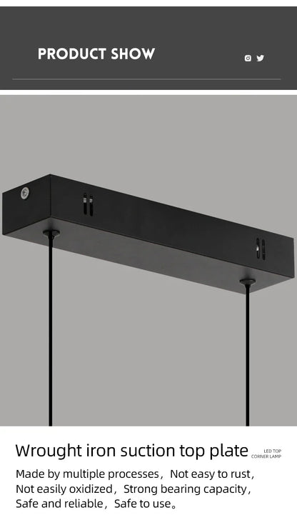 Black wrought iron suction top plate for led corner lamp in decorbites modern pendant lights for dining room use