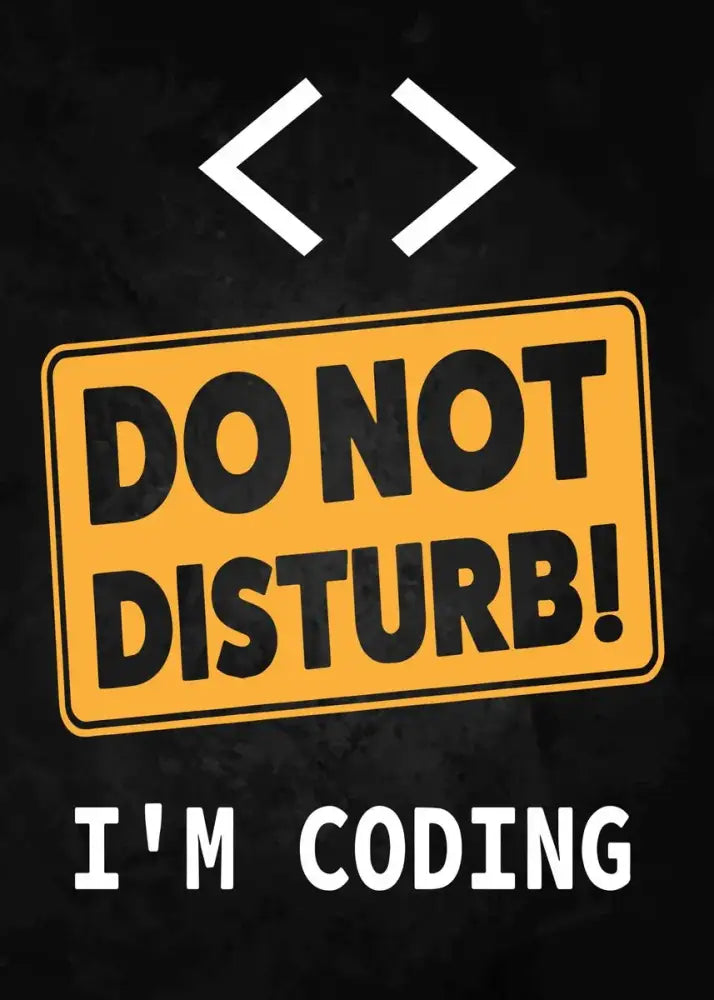 Decorbites™ modern programmer gamer canvas wall art featuring a yellow do not disturb sign with black bold text and white symbol