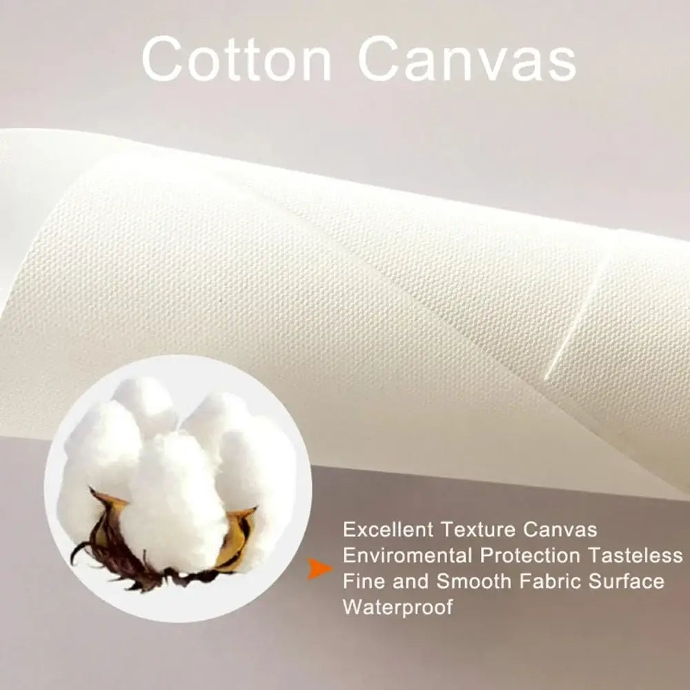 White cotton canvas fabric with fine smooth texture and waterproof finish for decorbites modern sports stars wall art poster