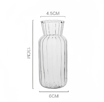 Decorbites modern transparent glass vase with vertical ridges and fluted rim to decorate root spaces width 750px height