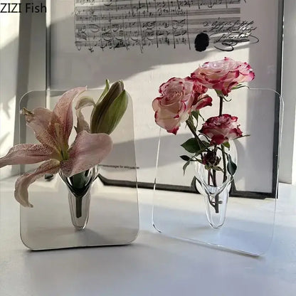 Clear acrylic flower holders in decorbites modern transparent square vase with sleek modern design in transparent square vase