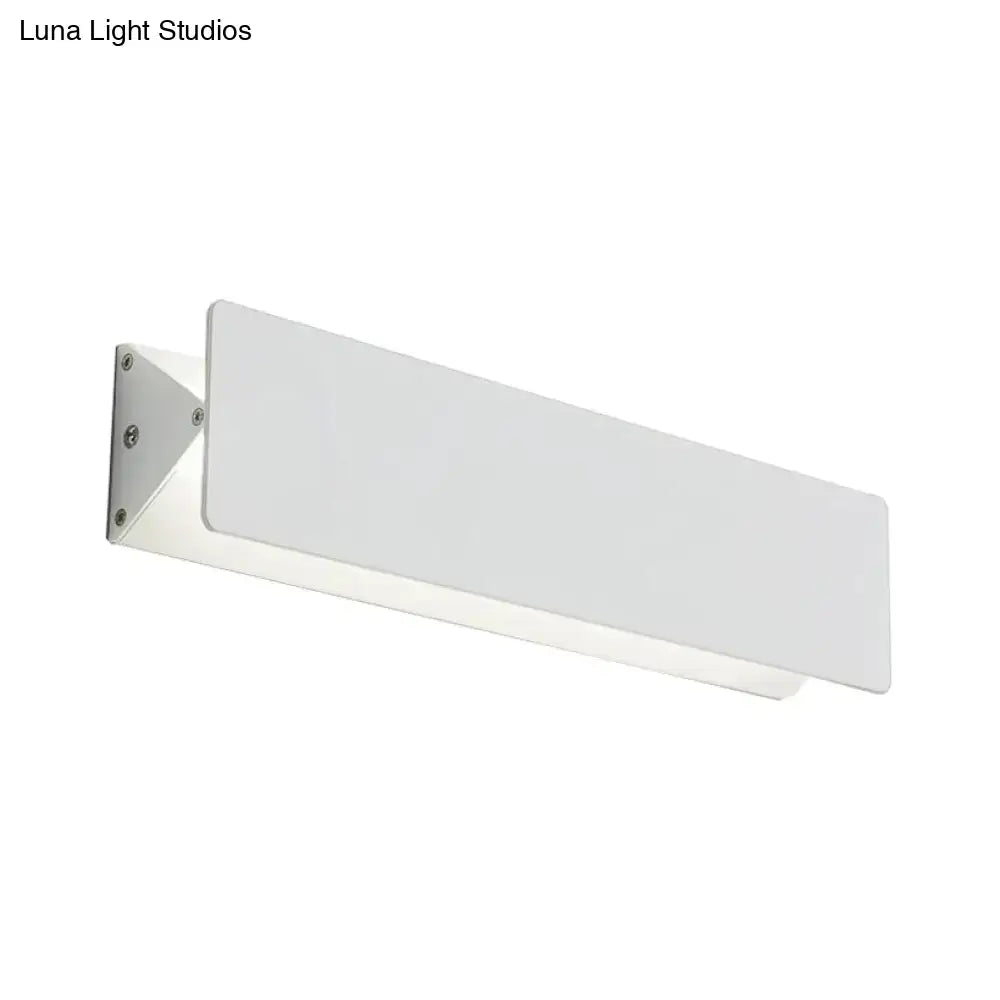 Modern white rectangular wall light with frosted glass diffuser offers direct wired electric installation