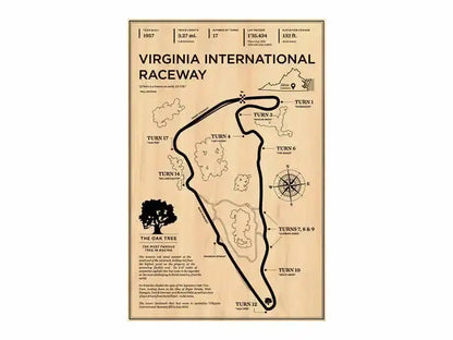 Vintage-style beige textured canvas wall art of virginia international raceway for monaco grand prix decorbites